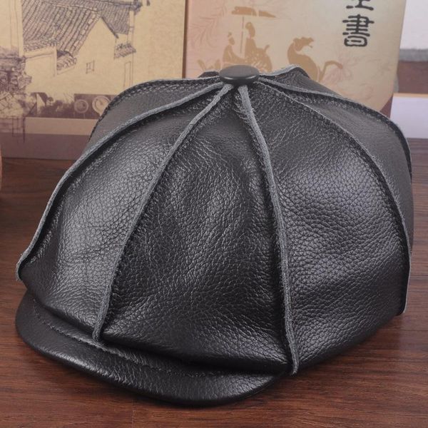 visors leather hat men warm cowhide octagonal cap fashion outdoor leisure middle-aged winter, Blue;gray
visors leather hat men warm cowhide octagonal cap fashion outdoor leisure middle-aged winter, Blue;gray