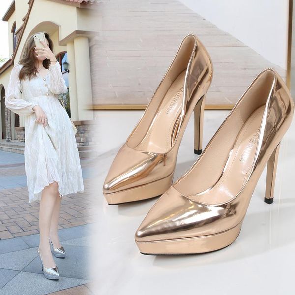 dress shoes for women high heels waterproof platform point shallow mouth large size thin gold silver pumps ladies tacones, Black
dress shoes for women high heels waterproof platform point shallow mouth large size thin gold silver pumps ladies tacones, Black