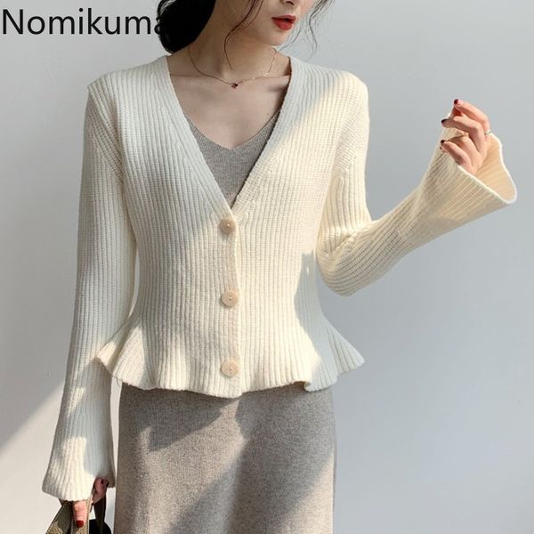 nomikuma v neck long sleeve cropped cardigan women single breasted elegant sweater korean fashion autumn knitted 3c480 210514, White;black
nomikuma v neck long sleeve cropped cardigan women single breasted elegant sweater korean fashion autumn knitted 3c480 210514, White;black