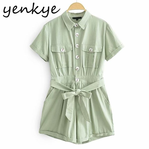 vintage solid safari style overalls women lapel collar pockets sashes casual jumpsuit short romper summer mono mujer 210514, Black;white
vintage solid safari style overalls women lapel collar pockets sashes casual jumpsuit short romper summer mono mujer 210514, Black;white