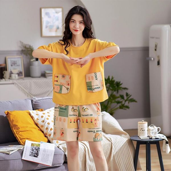 bzel summer pajamas comfort womens sleepwears cotton yellow casual home suit shorts pijamas set soft nightwear pyjamas mujer, Black;red
bzel summer pajamas comfort womens sleepwears cotton yellow casual home suit shorts pijamas set soft nightwear pyjamas mujer, Black;red
