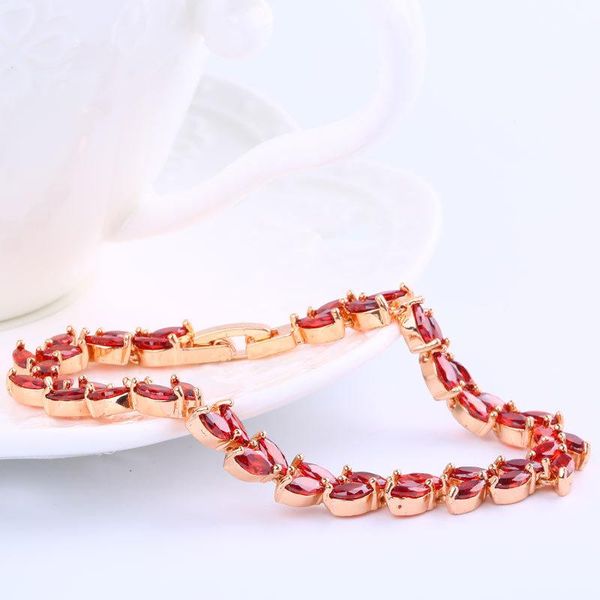 bilincolor trendy cubic zirconia link chain luxury wedding women red bracelets jewellery summer accessories gifts link,, Black 
bilincolor trendy cubic zirconia link chain luxury wedding women red bracelets jewellery summer accessories gifts link,, Black