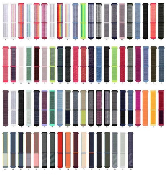 nylon fabric strap band for fitbit versa 2 huawei galaxy watch 20mm 22mm xiaomi 5 universal smart watchband 80 colors
nylon fabric strap band for fitbit versa 2 huawei galaxy watch 20mm 22mm xiaomi 5 universal smart watchband 80 colors