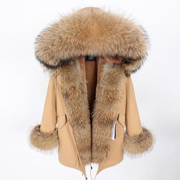 women's fur & faux jacket winter parka long coat, raccoon collar, warm and thick real natural coat, Black
women's fur & faux jacket winter parka long coat, raccoon collar, warm and thick real natural coat, Black