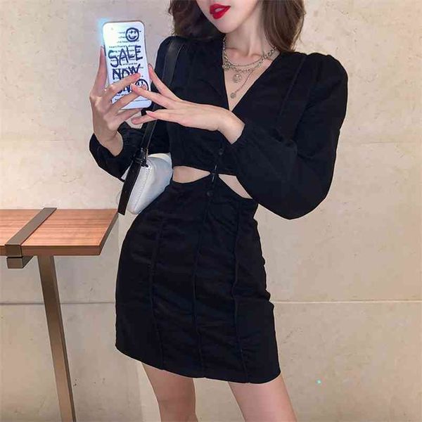spring women mini dress korea back hollow out waist long sleeve v-neck casual bodycon ladies party dresses 210519, Black;gray
spring women mini dress korea back hollow out waist long sleeve v-neck casual bodycon ladies party dresses 210519, Black;gray