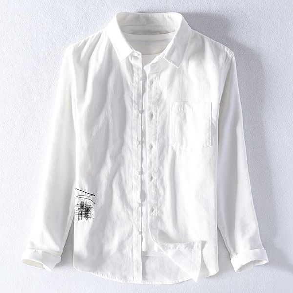 men's casual shirts 2021 corduroy long-sleeved shirt autumn business square collar cotton male fashion comfortable chemise, White;black
men's casual shirts 2021 corduroy long-sleeved shirt autumn business square collar cotton male fashion comfortable chemise, White;black