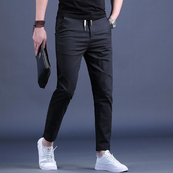 men's pants summer fashion casual ankle-length men korean style black thin stretch slim fit trousers
men's pants summer fashion casual ankle-length men korean style black thin stretch slim fit trousers