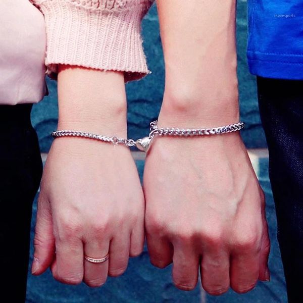 charm bracelets stainless steel chain bracelet for lovers magnet couple 2021 heart attract paired brazalete friendship jewelry gift1, Golden;silver
charm bracelets stainless steel chain bracelet for lovers magnet couple 2021 heart attract paired brazalete friendship jewelry gift1, Golden;silver