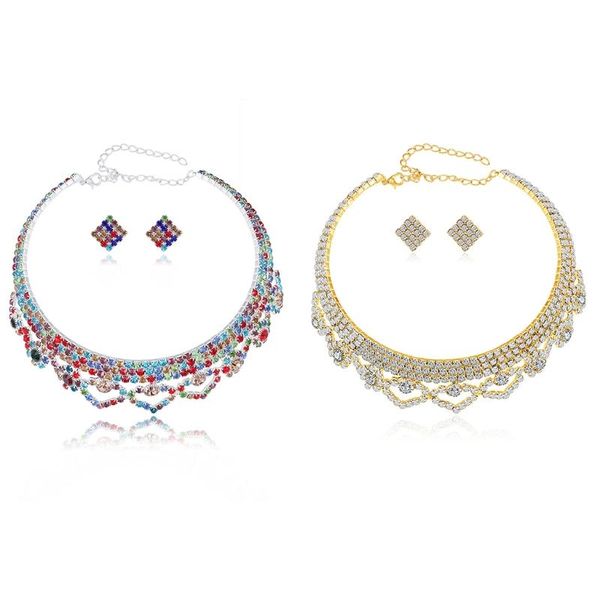 earrings & necklace women's bridal jewelry set for wedding crystal teardrop pendant wholesales, Silver
earrings & necklace women's bridal jewelry set for wedding crystal teardrop pendant wholesales, Silver