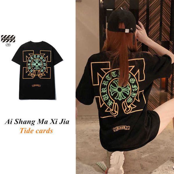 couple's fashion brand croxin co branded printing summer black and white short sleeve color women's loose
couple's fashion brand croxin co branded printing summer black and white short sleeve color women's loose
