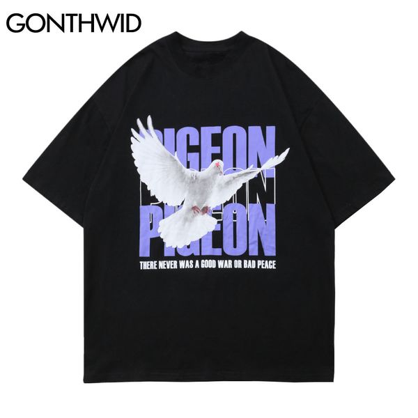 gonthwid tees shirts peace dove pigeon print short sleeve tshirts streetwear harajuku t-shirts summer fashion casual cotton c0315, White;black
gonthwid tees shirts peace dove pigeon print short sleeve tshirts streetwear harajuku t-shirts summer fashion casual cotton c0315, White;black