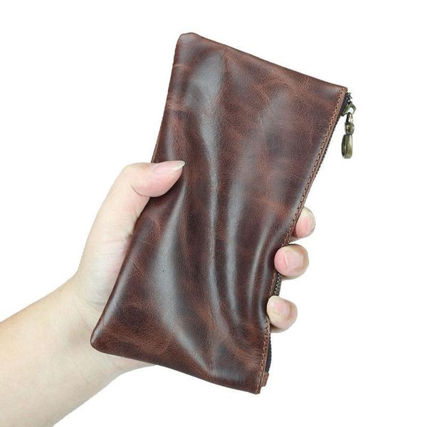soft crazy horse leather men long wallet card holder retro style real bags 100% handmade male clutch phone zipper purse wallets, Red;black
soft crazy horse leather men long wallet card holder retro style real bags 100% handmade male clutch phone zipper purse wallets, Red;black