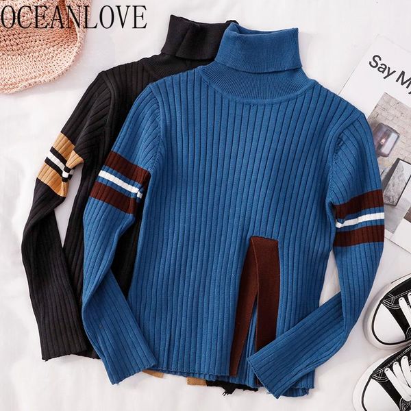 women's sweaters oceanlove turtleneck warm pullovers 2021 women casual striped panelled irregular sueter mujer fashion 13463, White;black
women's sweaters oceanlove turtleneck warm pullovers 2021 women casual striped panelled irregular sueter mujer fashion 13463, White;black