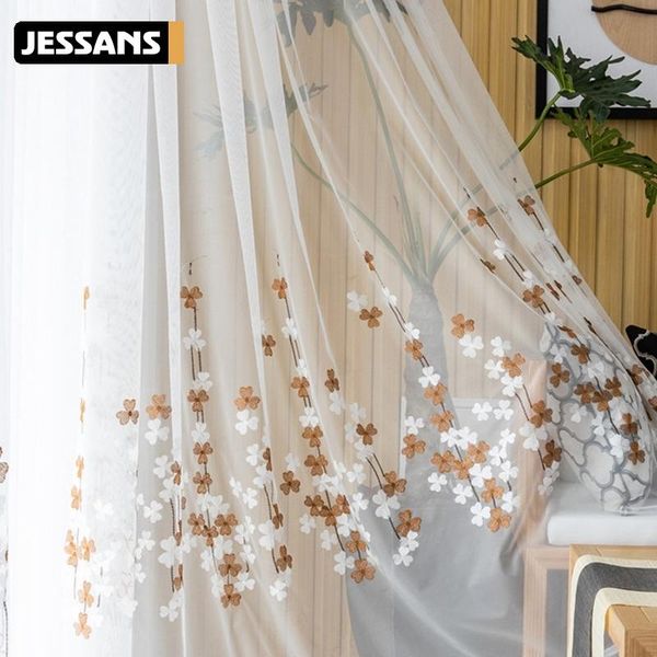 curtain & drapes embroidered white tulle curtains sheer for living room bedroom window home decor brown floral
curtain & drapes embroidered white tulle curtains sheer for living room bedroom window home decor brown floral