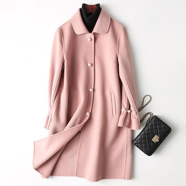 women's wool & blends kmetram double-side coat female jacket woman spring 2021 woolen long women vintage pink jackets abrigo mujer my25, Black
women's wool & blends kmetram double-side coat female jacket woman spring 2021 woolen long women vintage pink jackets abrigo mujer my25, Black
