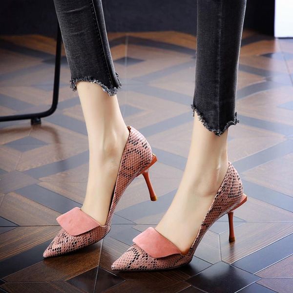 sandals elegant women high heel faux snakeskin pattern pumps office ladies pink shoes pointed toe party wedding, Black
sandals elegant women high heel faux snakeskin pattern pumps office ladies pink shoes pointed toe party wedding, Black