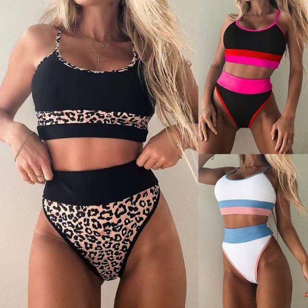 one-piece suits ladies color matching high waist leopard print swimsuit two-piece bikini suit caasual boho beach party
one-piece suits ladies color matching high waist leopard print swimsuit two-piece bikini suit caasual boho beach party