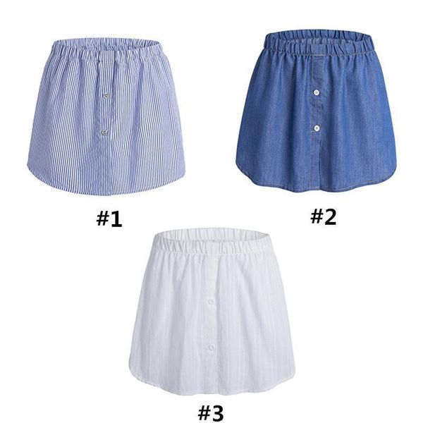 layering fake lower sweep womens skirt buttons blue striped a line false hem high waist extenders for sweater sw, Black
layering fake lower sweep womens skirt buttons blue striped a line false hem high waist extenders for sweater sw, Black