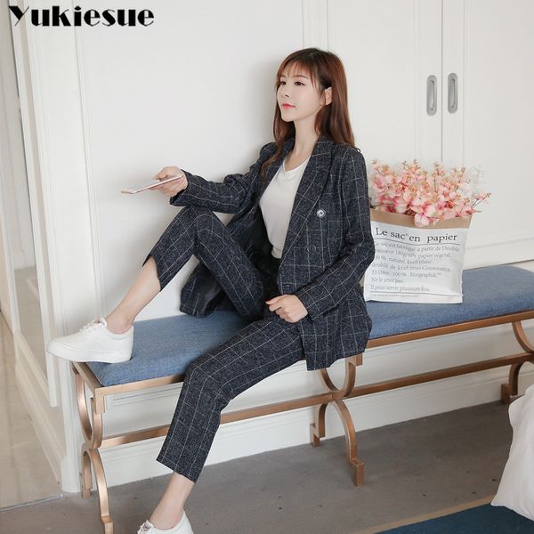 fashion formal suits for women casual office business suitspants work wear sets uniform styles elegant plaid pant suits 210519, White
fashion formal suits for women casual office business suitspants work wear sets uniform styles elegant plaid pant suits 210519, White