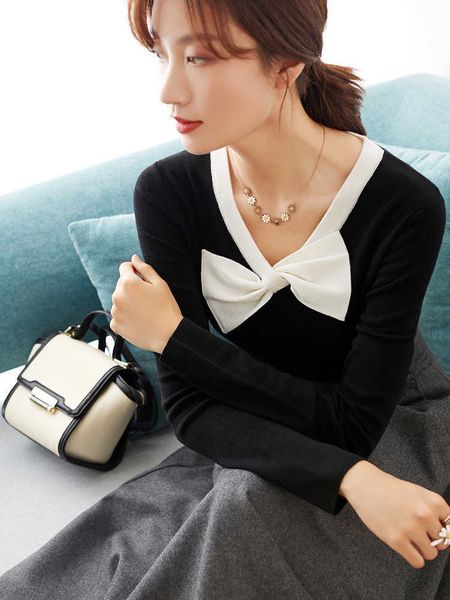 women's sweaters bowknot is 100 female cashmere wool sweater long sleeve v neck knit render upper garment without lining yd1f, White;black
women's sweaters bowknot is 100 female cashmere wool sweater long sleeve v neck knit render upper garment without lining yd1f, White;black
