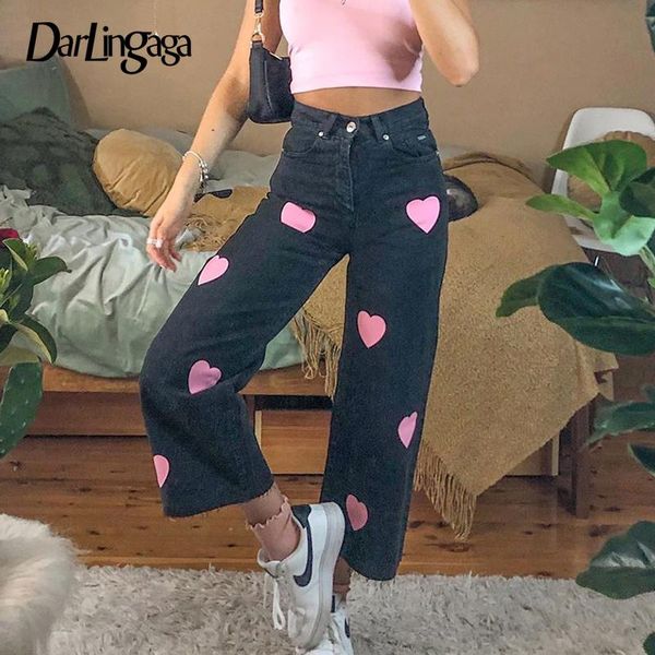 darlingaga streetwear heart print y2k straight jeans for women vintage loose high waist denim pants casual aesthetic sweet women's, Blue
darlingaga streetwear heart print y2k straight jeans for women vintage loose high waist denim pants casual aesthetic sweet women's, Blue