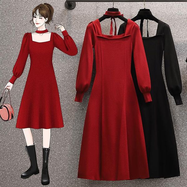 casual dresses black red knitted midi plus large size oversize korean fashion kawaii women's elegant autumn 2021 clothing sukienka, Black;gray
casual dresses black red knitted midi plus large size oversize korean fashion kawaii women's elegant autumn 2021 clothing sukienka, Black;gray