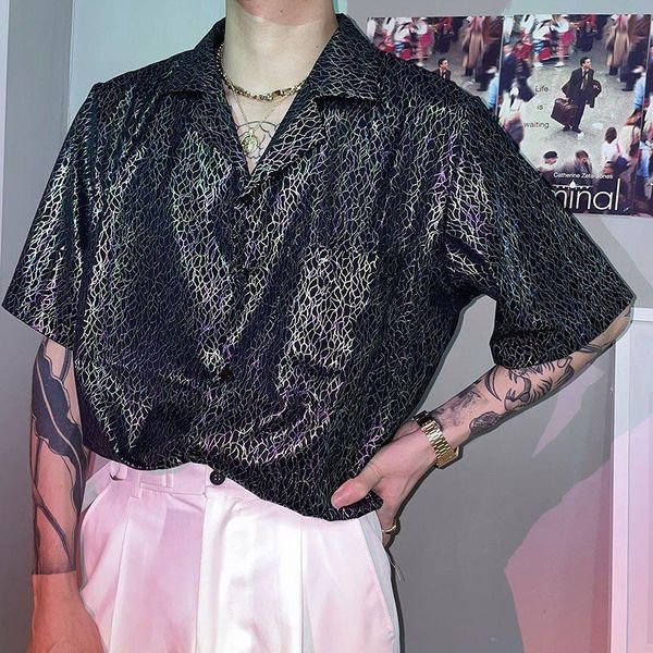 men's casual shirts shirt men spring autumn trend stripe turn collar light luxury short-sleeved korean trendy neutral handsome loose ma, White;black
men's casual shirts shirt men spring autumn trend stripe turn collar light luxury short-sleeved korean trendy neutral handsome loose ma, White;black
