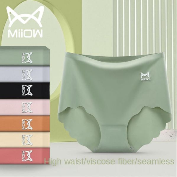 women's panties miiow underpants female ice silk seamless high-waisted abdomen hips plus size summer thin high-end ladies briefs, Black;pink
women's panties miiow underpants female ice silk seamless high-waisted abdomen hips plus size summer thin high-end ladies briefs, Black;pink