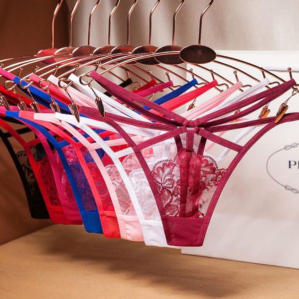 women's panties lace embroidered floral thong cross belt t pants women girls mesh perspective underwear g-string, Black;pink
women's panties lace embroidered floral thong cross belt t pants women girls mesh perspective underwear g-string, Black;pink