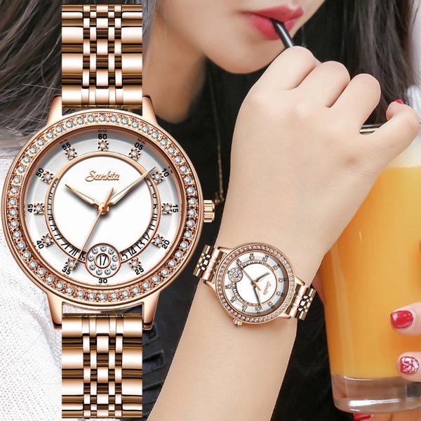 wristwatches luxury rhinestone bracelet watch women diamond fashion ladies rose gold dress stainless steel crystal wristwatch clock, Slivery;brown
wristwatches luxury rhinestone bracelet watch women diamond fashion ladies rose gold dress stainless steel crystal wristwatch clock, Slivery;brown
