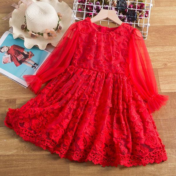 girl's dresses girls lace for kids red christmas long sleeve princess party tutu clothes children elegant wedding winter dress 3-8 year, Red;yellow
girl's dresses girls lace for kids red christmas long sleeve princess party tutu clothes children elegant wedding winter dress 3-8 year, Red;yellow