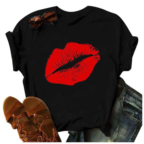 women lip print o neck t-shirt short sleeve casual tee plus size streetwear leisure tunic tees shirt korean clothes @40 women's, White
women lip print o neck t-shirt short sleeve casual tee plus size streetwear leisure tunic tees shirt korean clothes @40 women's, White