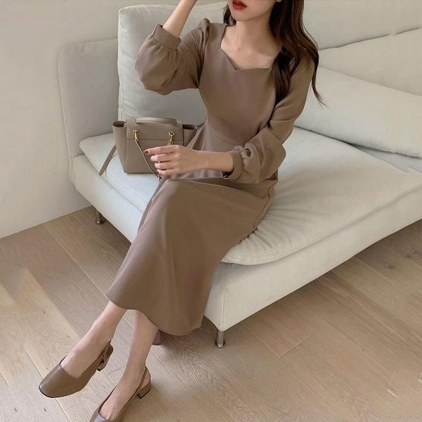 casual dresses chic korean fashion women temperament office lady elegant work basic wear solid vintage long dress fenimine vestidos, Black;gray
casual dresses chic korean fashion women temperament office lady elegant work basic wear solid vintage long dress fenimine vestidos, Black;gray