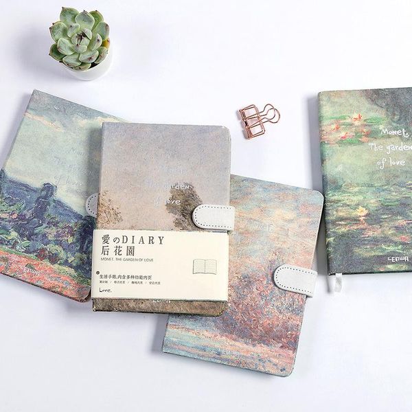 notepads creative stationery hardcover diary monet drawing style hand books schedule plan notebook, Purple;pink
notepads creative stationery hardcover diary monet drawing style hand books schedule plan notebook, Purple;pink