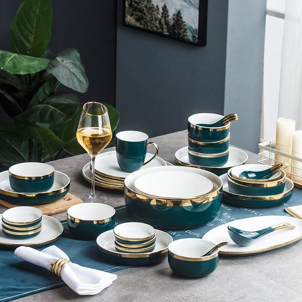 nordic style green ceramic gold inlay dinner plate steak tray tableware rich soup bowl dessert dish dinnerware set dishes & plates
nordic style green ceramic gold inlay dinner plate steak tray tableware rich soup bowl dessert dish dinnerware set dishes & plates