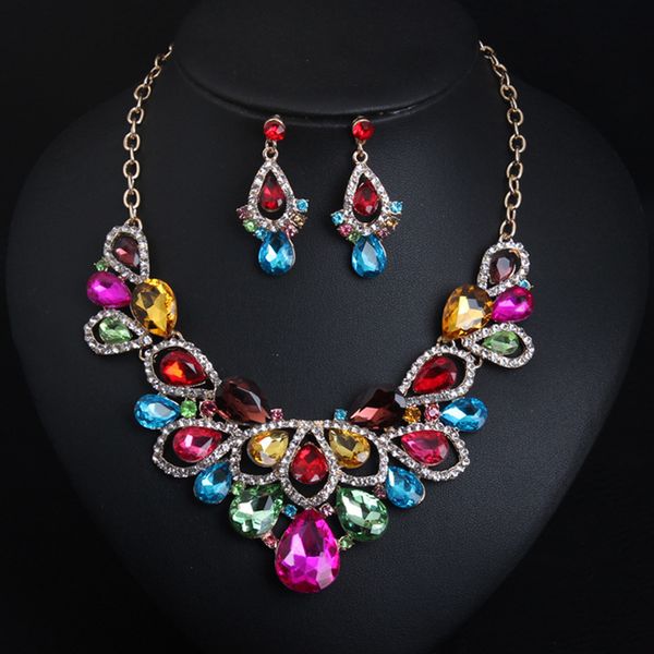 jewelry set crystal short necklace earring dress dinner women's accessories, Slivery;golden
jewelry set crystal short necklace earring dress dinner women's accessories, Slivery;golden