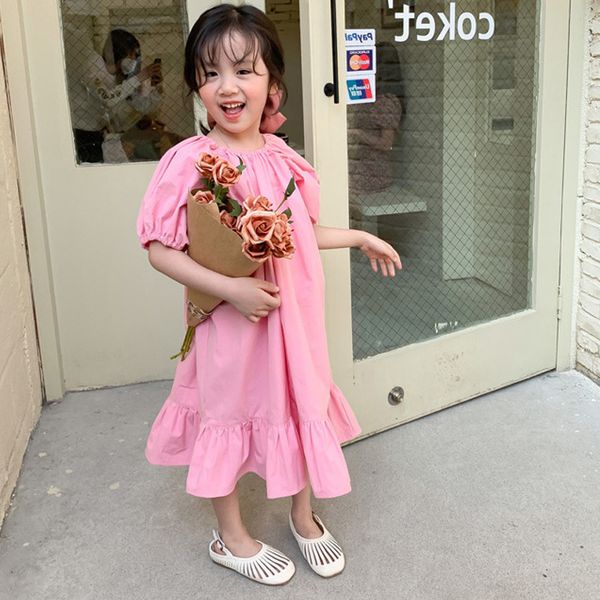 3-7y sweet girls dress summer short-sleeved loose princess party wedding children's 210515, Red;yellow 
3-7y sweet girls dress summer short-sleeved loose princess party wedding children's 210515, Red;yellow