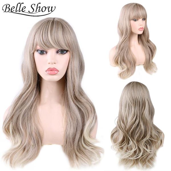 synthetic wigs belle show long gloden brown honey wavy wig with highlights cosplay women heat resistant middle part, Black
synthetic wigs belle show long gloden brown honey wavy wig with highlights cosplay women heat resistant middle part, Black