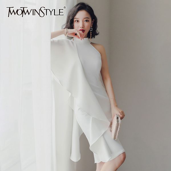 twotwinstyle white patchwork ruffle dress for women stand collar sleeveless high waist bodycon dresses female summer 210517, Black;gray
twotwinstyle white patchwork ruffle dress for women stand collar sleeveless high waist bodycon dresses female summer 210517, Black;gray