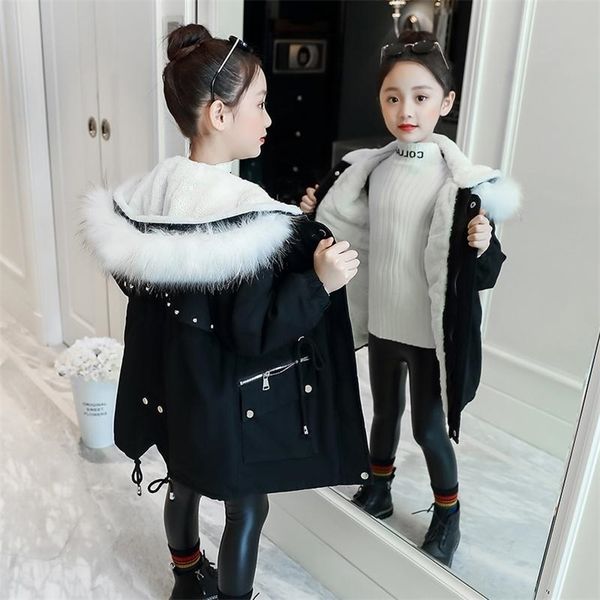 winter girls cotton jacket children fashion parker coats clothes length thicken parka overcoat faux fur outerwear kids 211203, Blue;gray
winter girls cotton jacket children fashion parker coats clothes length thicken parka overcoat faux fur outerwear kids 211203, Blue;gray