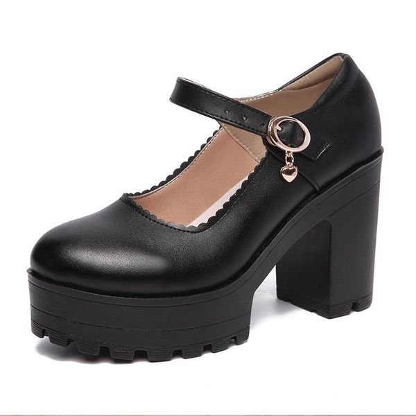dress shoes wild round head waterproof platform large thick with muffin women's shallow mouth super high heel, Black
dress shoes wild round head waterproof platform large thick with muffin women's shallow mouth super high heel, Black