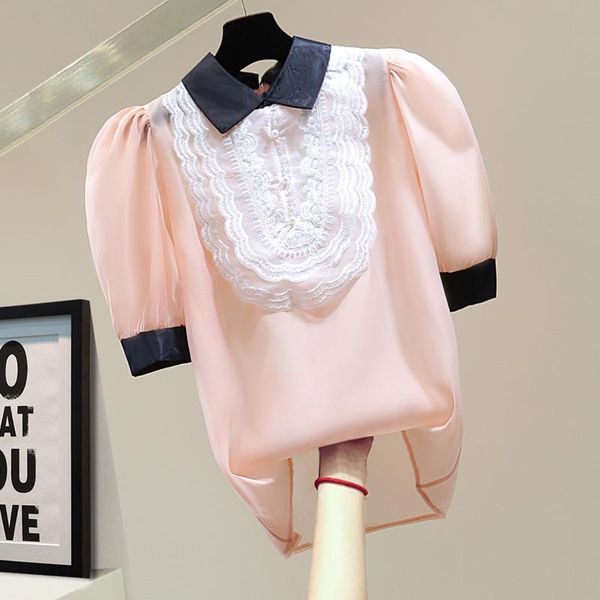women's blouses & shirts see-through shirt female 2021 summer korean style loose lace embroidered casual pullover women girls chiffon b, White
women's blouses & shirts see-through shirt female 2021 summer korean style loose lace embroidered casual pullover women girls chiffon b, White