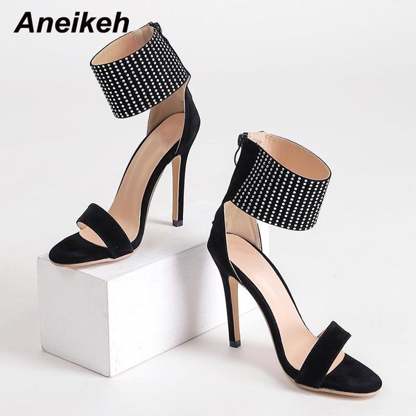 sandals aneikeh crystal ankle-wrap women high shoes pointed toe 11cm heels summer 2021 shallow sandalias de mujer zip, Black
sandals aneikeh crystal ankle-wrap women high shoes pointed toe 11cm heels summer 2021 shallow sandalias de mujer zip, Black
