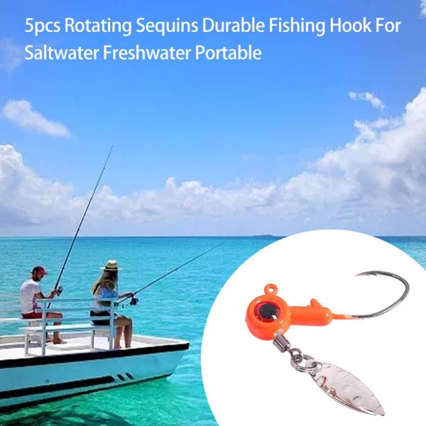 fishing hooks 5pcs portable outdoor rotating sequins metal for saltwater freshwater durable soft bait accessories tackle hook jig head
fishing hooks 5pcs portable outdoor rotating sequins metal for saltwater freshwater durable soft bait accessories tackle hook jig head