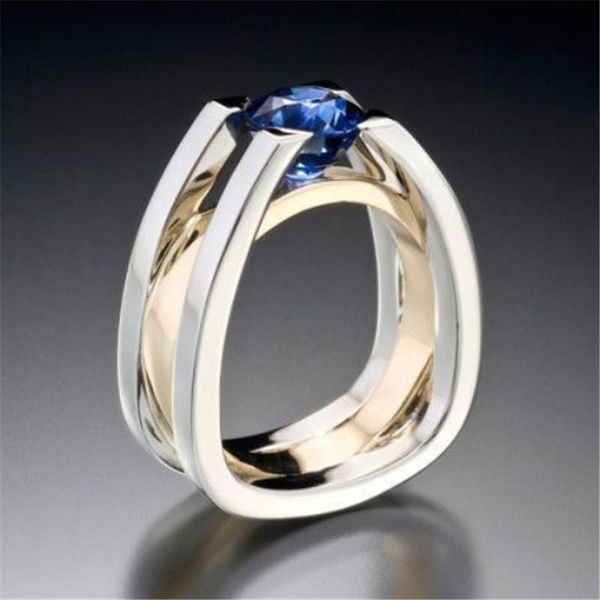 cluster rings women's exquisite two tone men wedding blue cubic zircon stone engagement ring elagant jewelry anniversary gifts f4p846, Golden;silver
cluster rings women's exquisite two tone men wedding blue cubic zircon stone engagement ring elagant jewelry anniversary gifts f4p846, Golden;silver