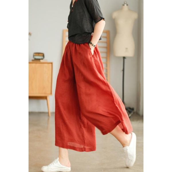 women's pants & capris women summer loose mori girl style solid color elastic waist female full-length wide leg trousers ramie fashion, Black;white
women's pants & capris women summer loose mori girl style solid color elastic waist female full-length wide leg trousers ramie fashion, Black;white
