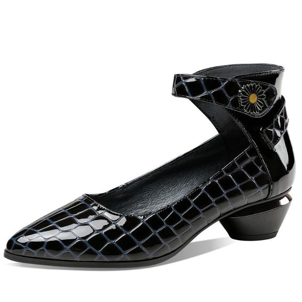 dress shoes women's genuine leather stone pattern ankle strap med heel pumps round toe comfortable female fashion heels for women sale, Black
dress shoes women's genuine leather stone pattern ankle strap med heel pumps round toe comfortable female fashion heels for women sale, Black