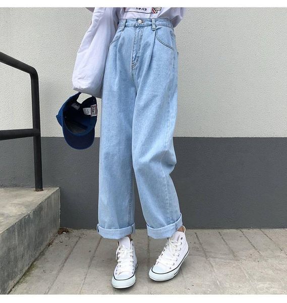 women's jeans women solid vintage high waist wide leg denim trousers simple students all-match loose fashion harajuku womens chic casua, Blue
women's jeans women solid vintage high waist wide leg denim trousers simple students all-match loose fashion harajuku womens chic casua, Blue