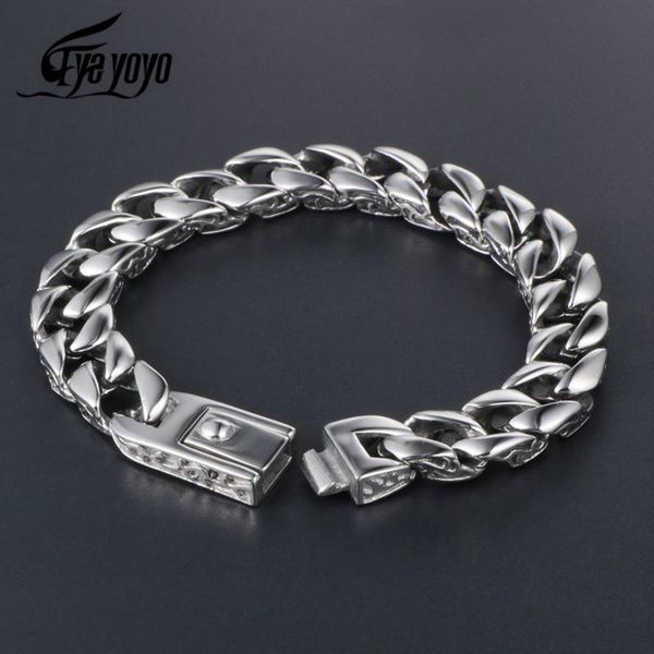 eyeyoyo polished mens bracelet vintage pattern curb cuban link chain 316l stainless steel 11.5 mm link,, Black
eyeyoyo polished mens bracelet vintage pattern curb cuban link chain 316l stainless steel 11.5 mm link,, Black