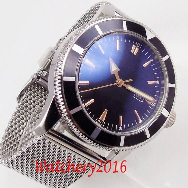 wristwatches 46mm black sterile dial luminous rotating bezel brand men watch luxury sports automatic mechanical men's, Slivery;brown
wristwatches 46mm black sterile dial luminous rotating bezel brand men watch luxury sports automatic mechanical men's, Slivery;brown